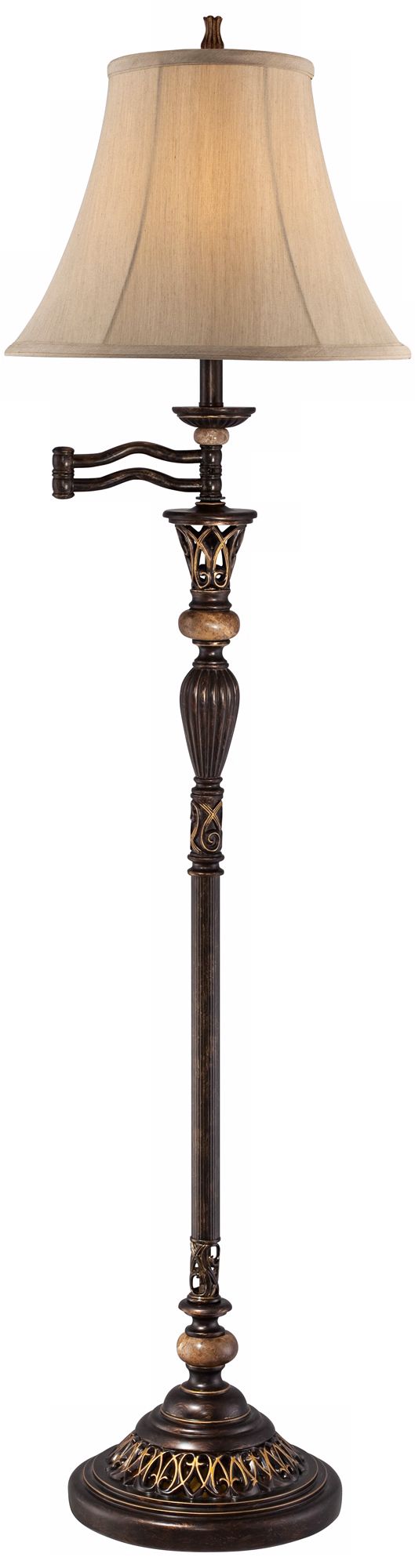 Kathy Ireland Regal Medallion Swing Arm Floor Lamp