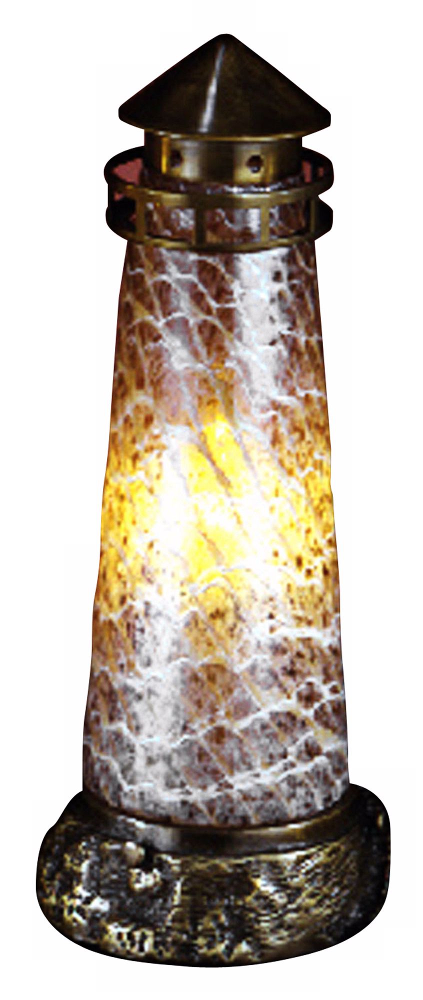Luster Gold Glass Lighthouse Dale Tiffany Accent Lamp
