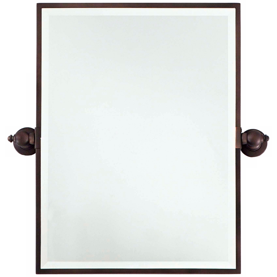 Minka 24" High Rectangle Brushed Nickel Bathroom Wall Mirror   #U8975