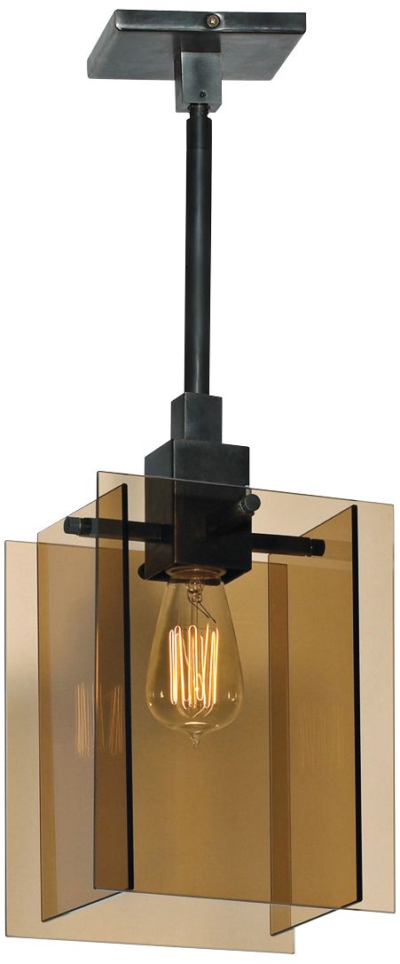 Sonnemann Bronze Age Black Brass and Glass Pendant Light