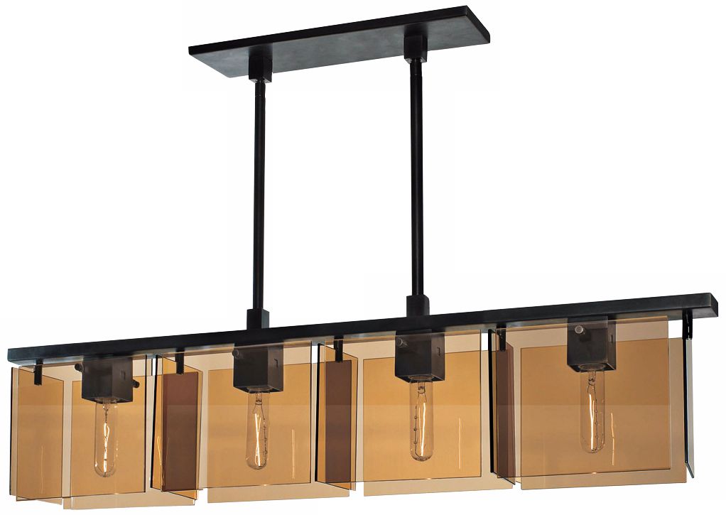 Sonnemann Bronze Age 40" Wide Glass Pendant Light