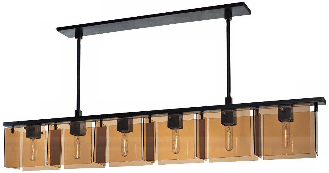Sonnemann Bronze Age 58 1/2" Wide Glass Pendant Light