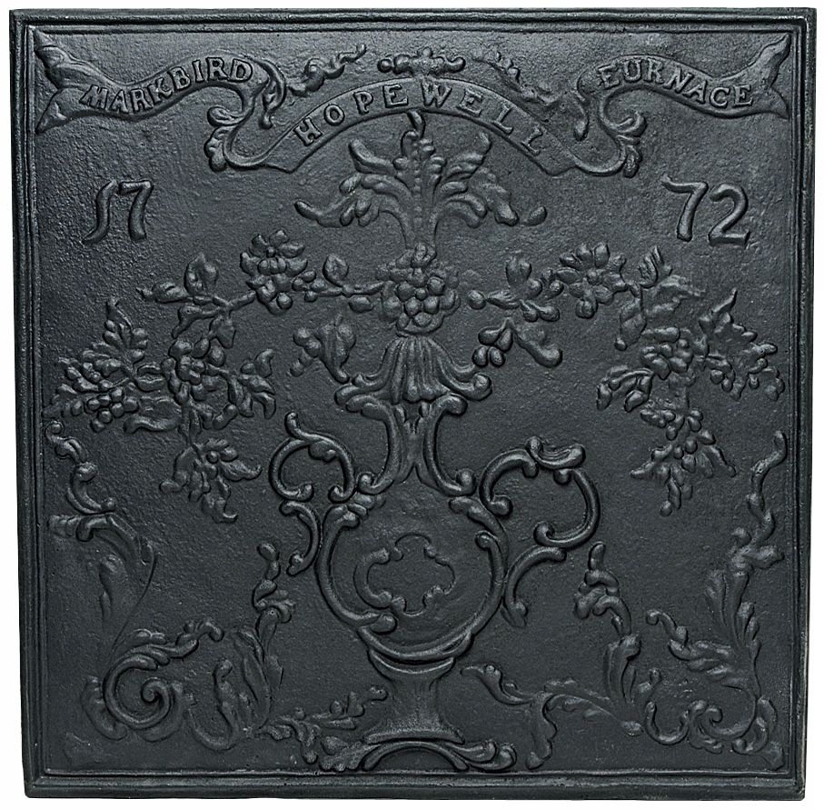 Hopewell Fireplace Black Cast Iron Fireback U9051