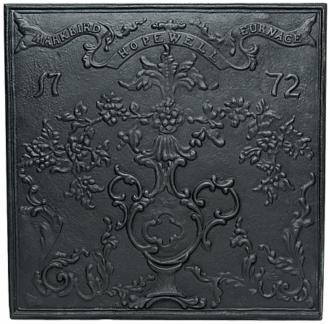 Hopewell Fireplace Black Cast Iron Fireback U9051