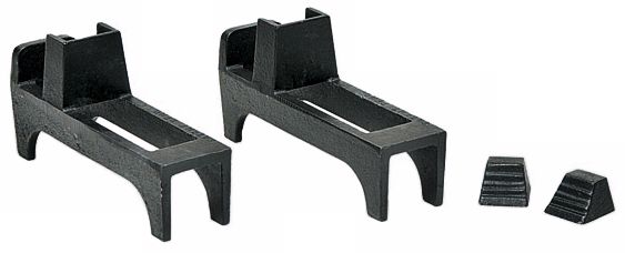 Set of 2 Fireplace Black Cast Iron Fireback Feet
