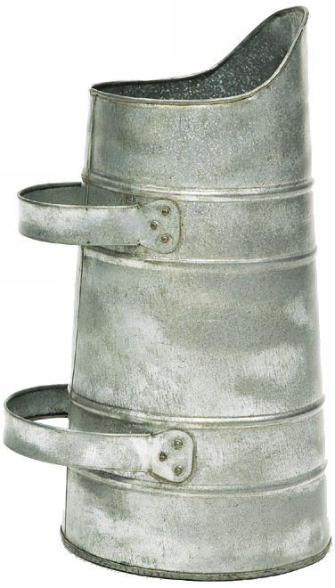 Galvanized Tin Coal Scuttle Vase