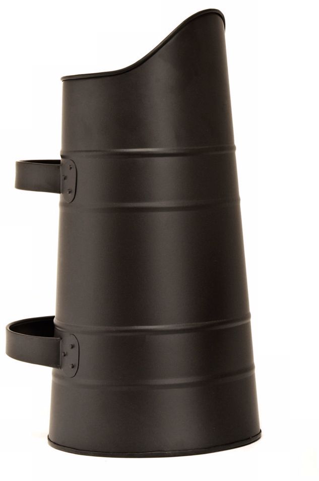 Black Powder Coated 8" Wide Pellet or Coal Scuttle