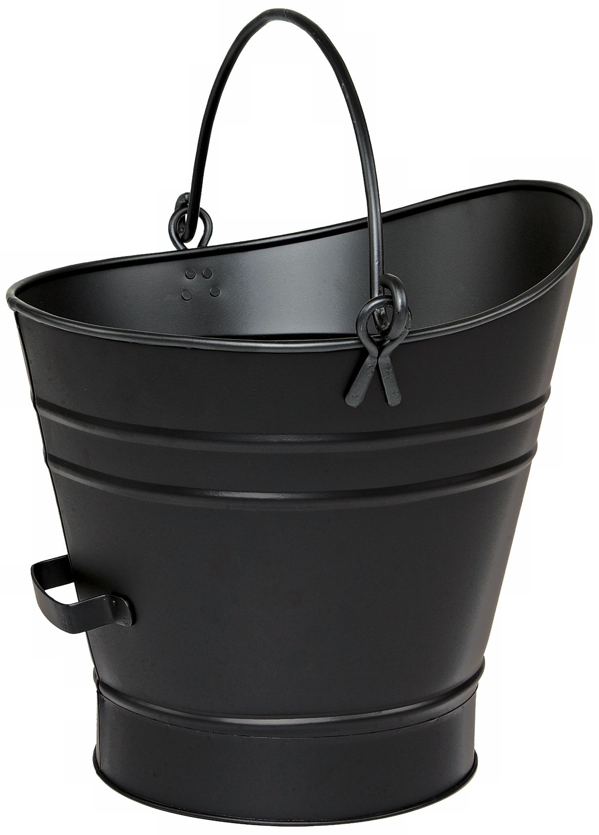 Black 14" High Iron Coal Hod or Pellet Bucket