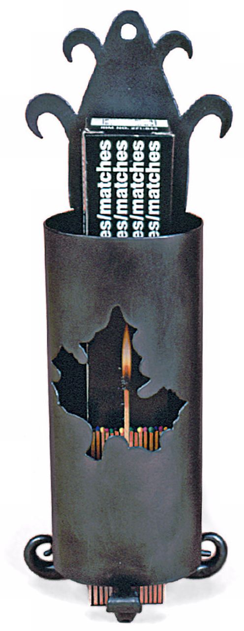 Maple Leaf IndoorOutdoor Wrought Iron Match Holder U9087