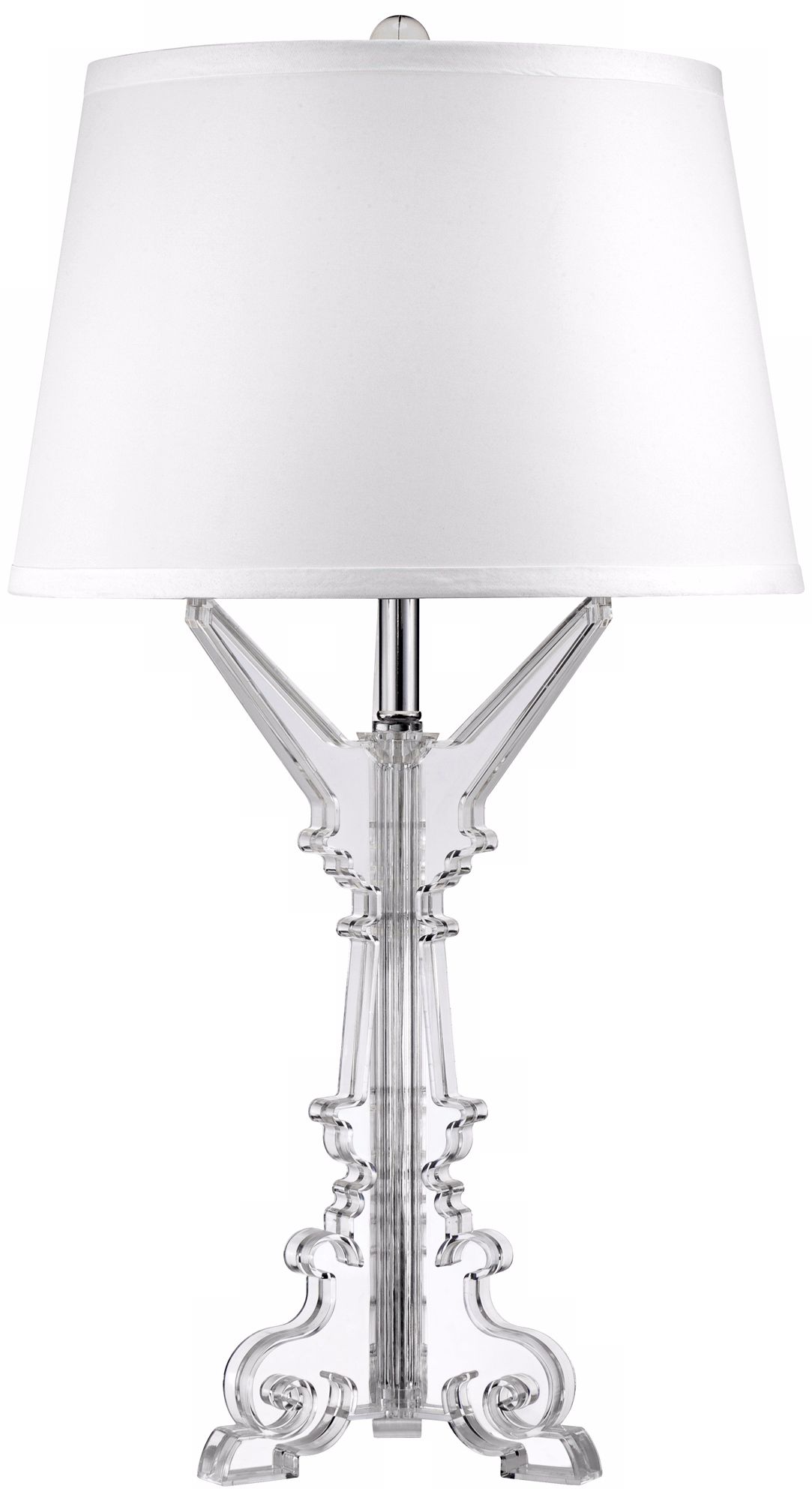 Clear Acrylic 27" High French Candlestick Table Lamp