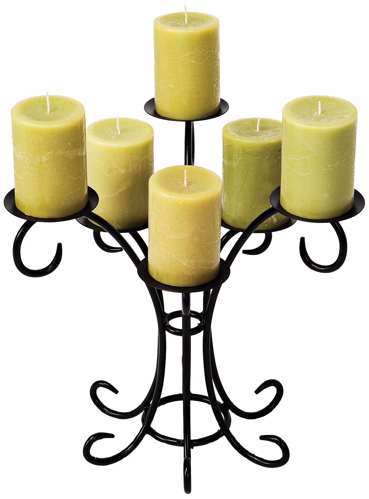 Sprig Black Cast Iron Candelabra Candle Holder
