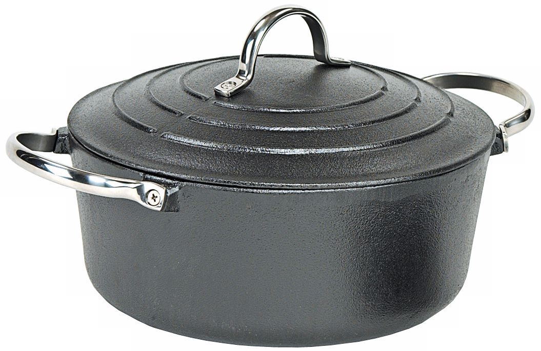 Matte Black Round Enameled Cast Iron Dutch Oven