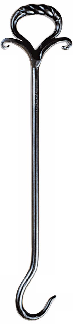 Graphite Wrought Iron Fireplace Damper Pull