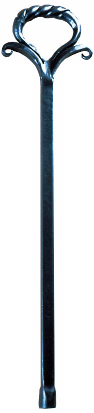 Graphite Powder Coated Wrought Iron 15" Fireplace Gas Key