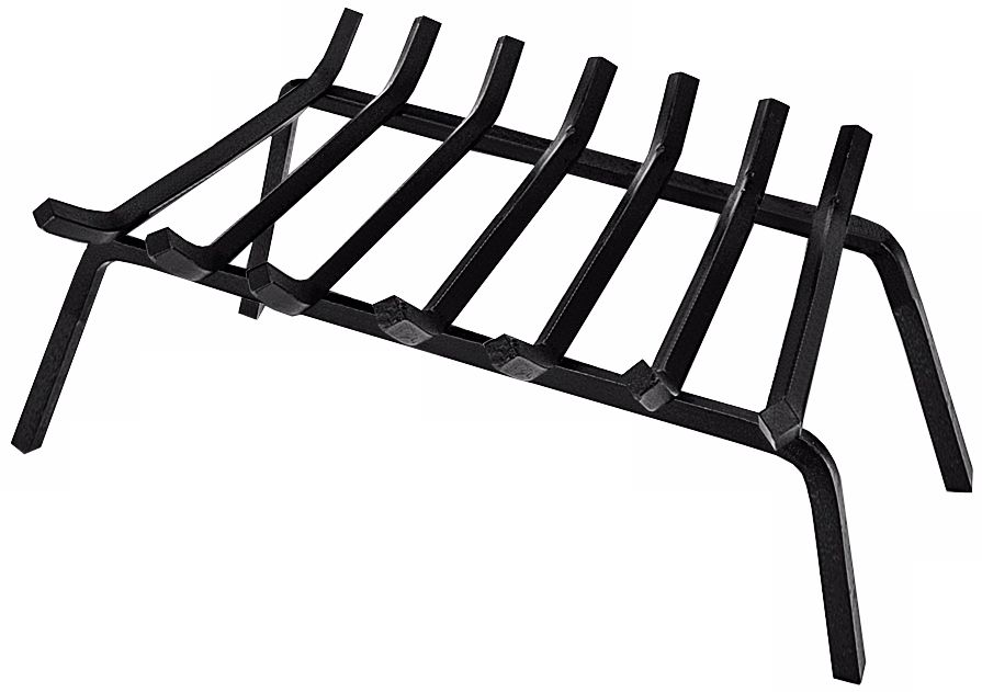 Black Powder Coated 24" Wide Masonry Fireplace Grate