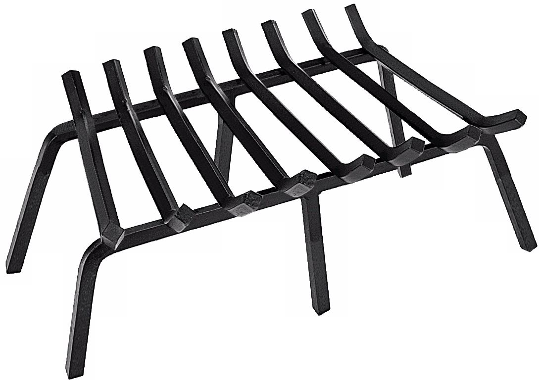Black Powder Coated 28" Wide Masonry Fireplace Grate
