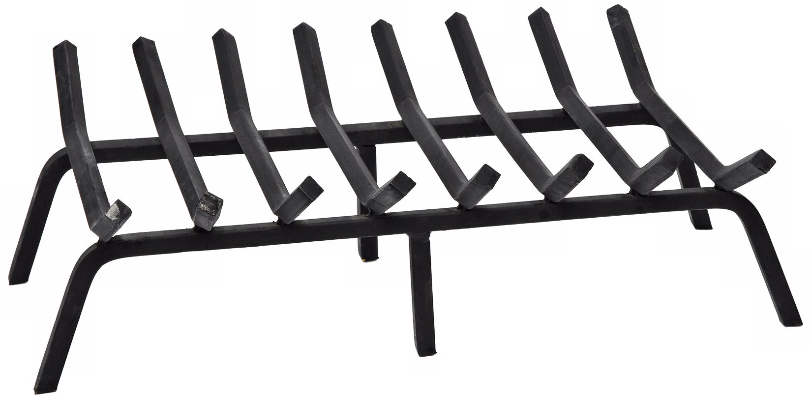 Black Powder Coated 28" Wide Non-Tapered Fireplace Grate