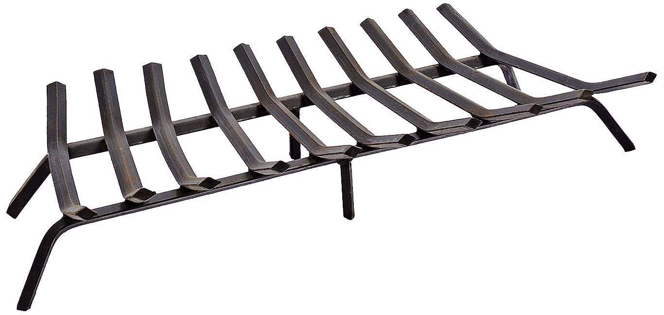 Black Powder Coated 36" Wide Standard Fireplace Grate