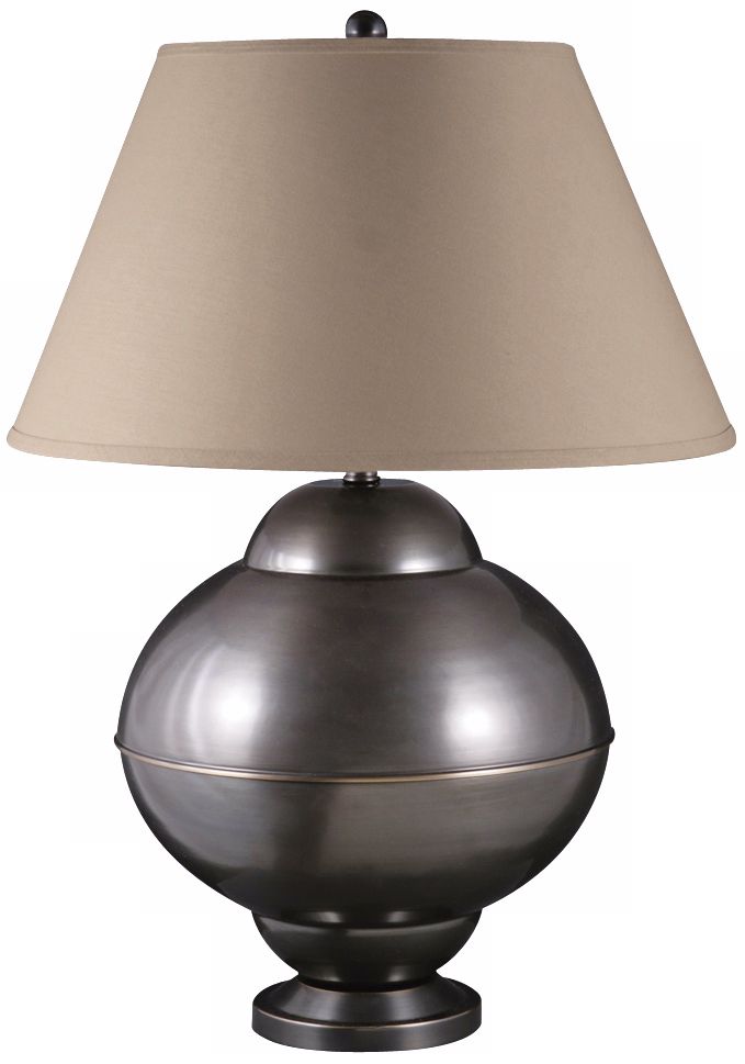 Potts Oil-Rubbed Bronze Khaki Shade Spun Metal Table Lamp