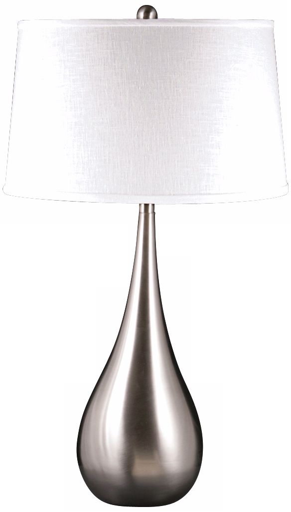 Dewdrop Satin Nickel Spun Metal Table Lamp