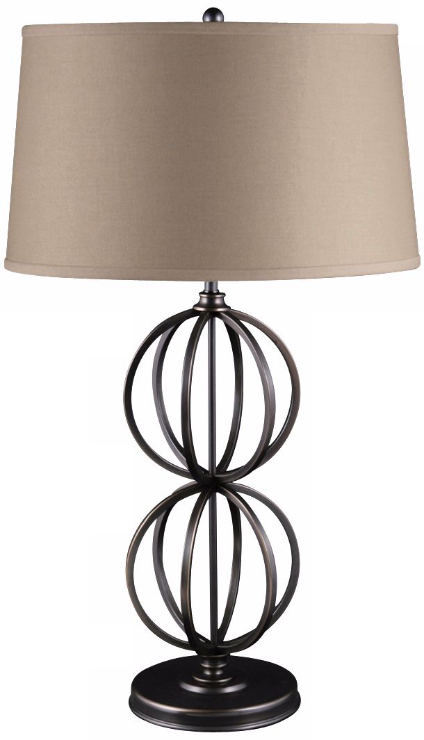 Hayley Mission Bronze Stacked Globes Table Lamp