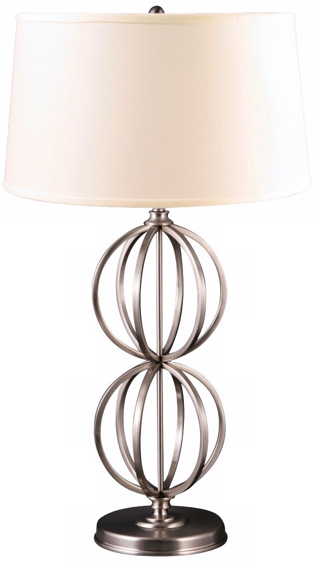 Hayley Satin Nickel Stacked Globes Table Lamp