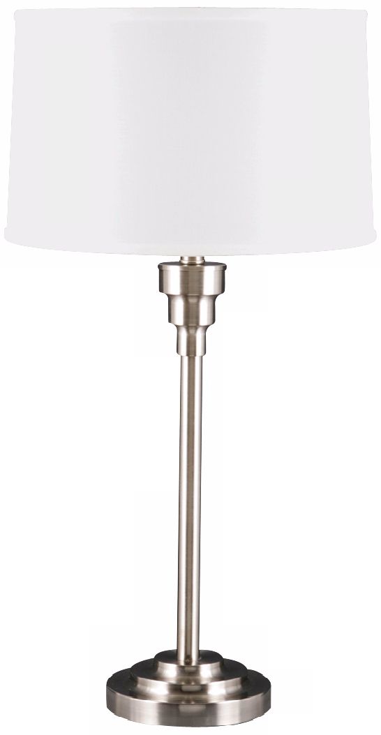 Balboa Satin Nickel with Cream Shade Contemporary Table Lamp