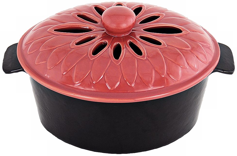 Ruby 2 1/4 Quart Lotus Top Cast Iron Steamer Pot