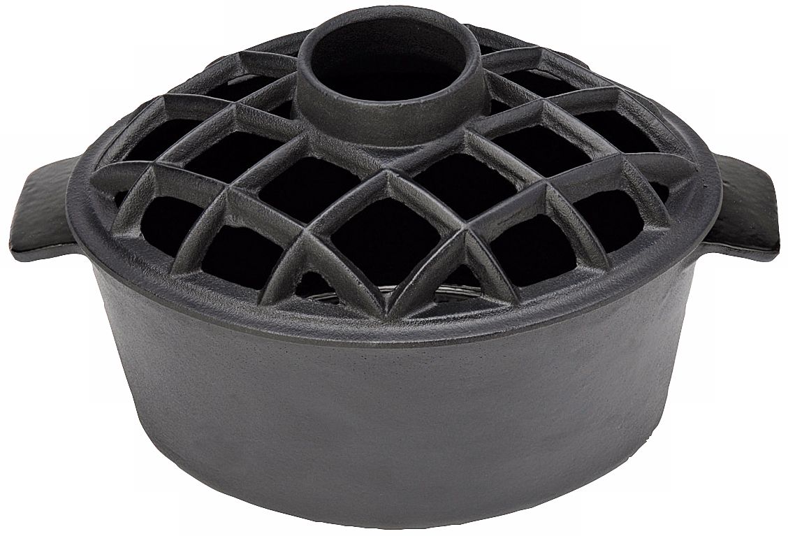 2 1/4 Quart Blue Black Cast Iron Steamer Pot and Lattice Top
