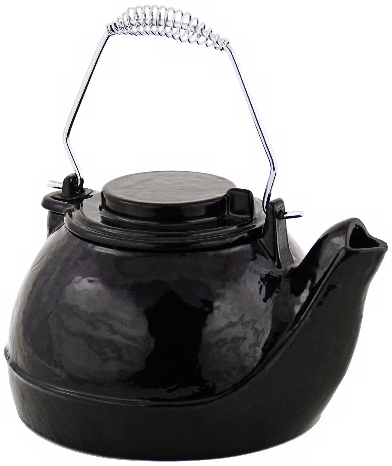 5 Quart Gloss Black Large Cast Iron Kettle