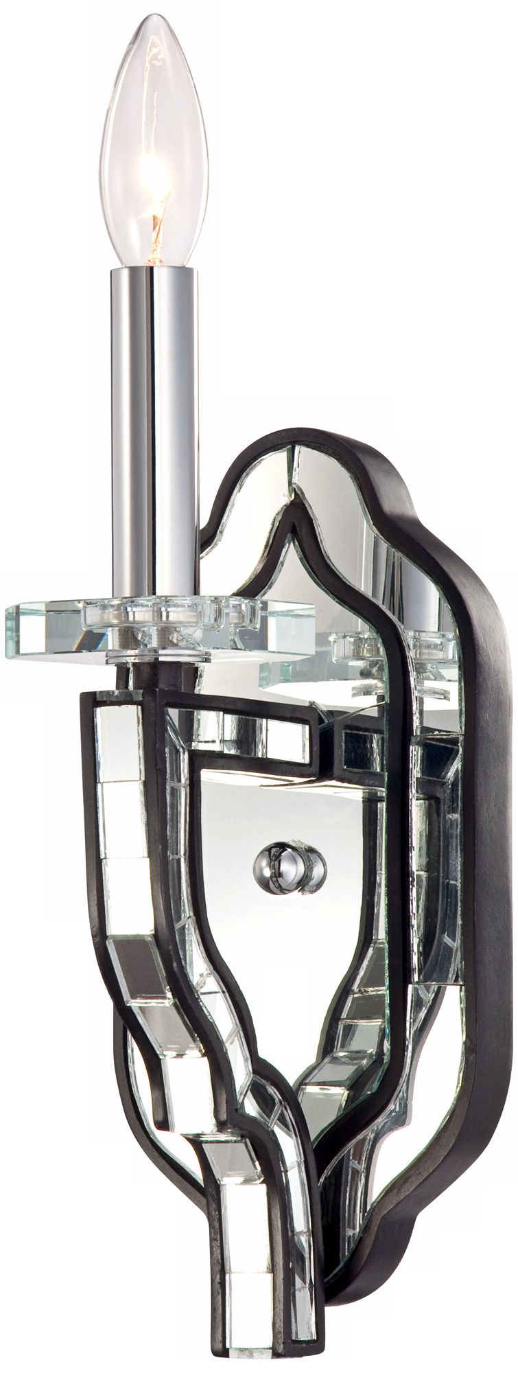 Mirrored Tile Mosaic 10" High Wall Sconce