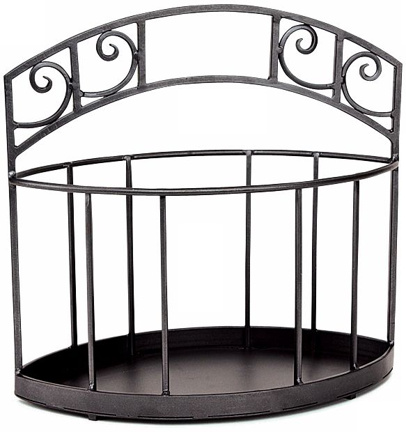 Scrolls 18" High Graphite Powder Coat Fireplace Log Holder