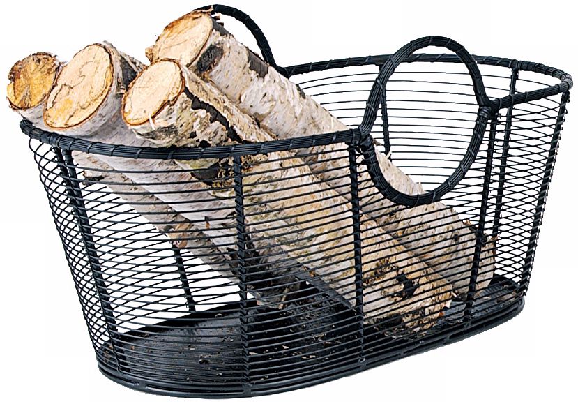 Small Steel Wire Basket Fireplace Wood Holder