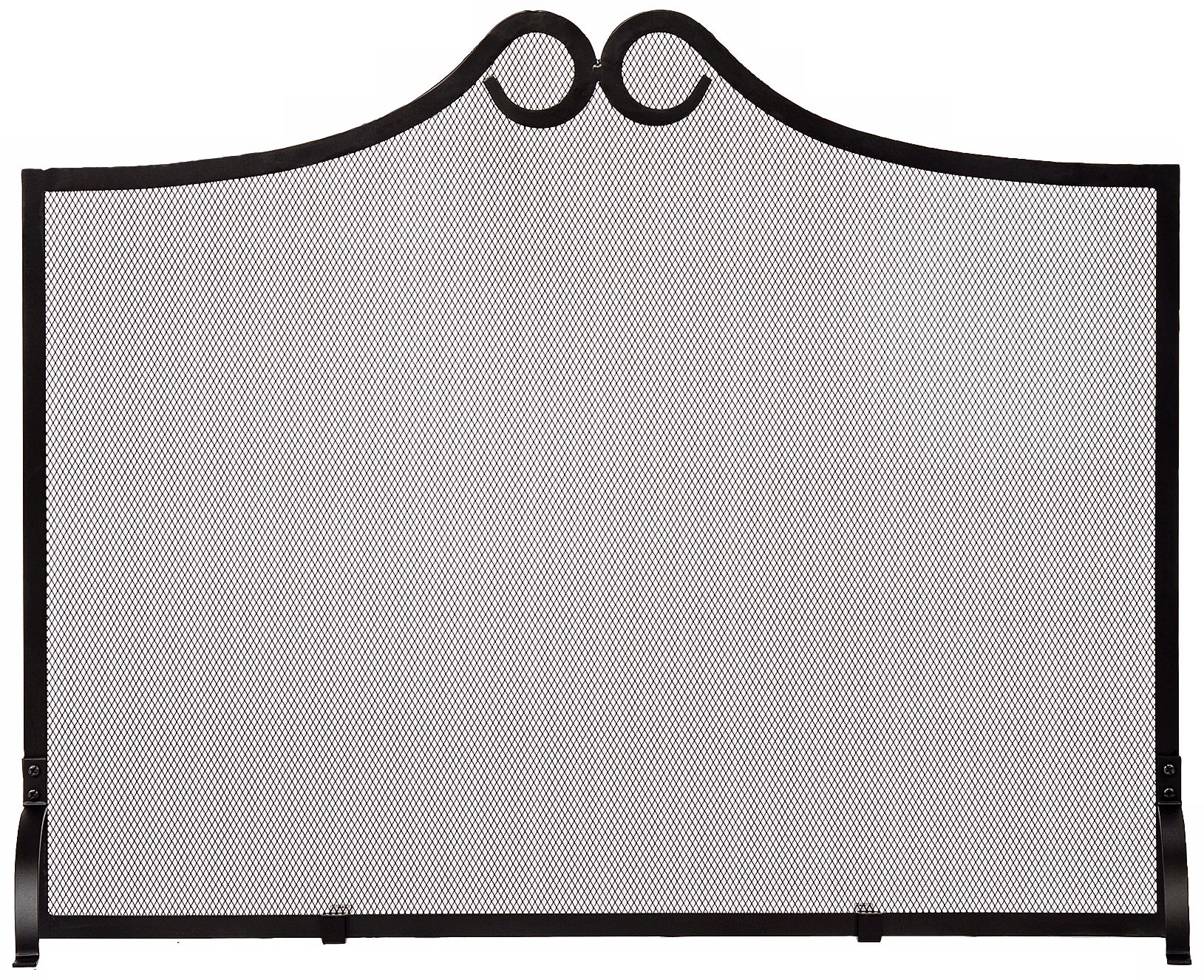 Flat Loop Design Black Fireplace Screen