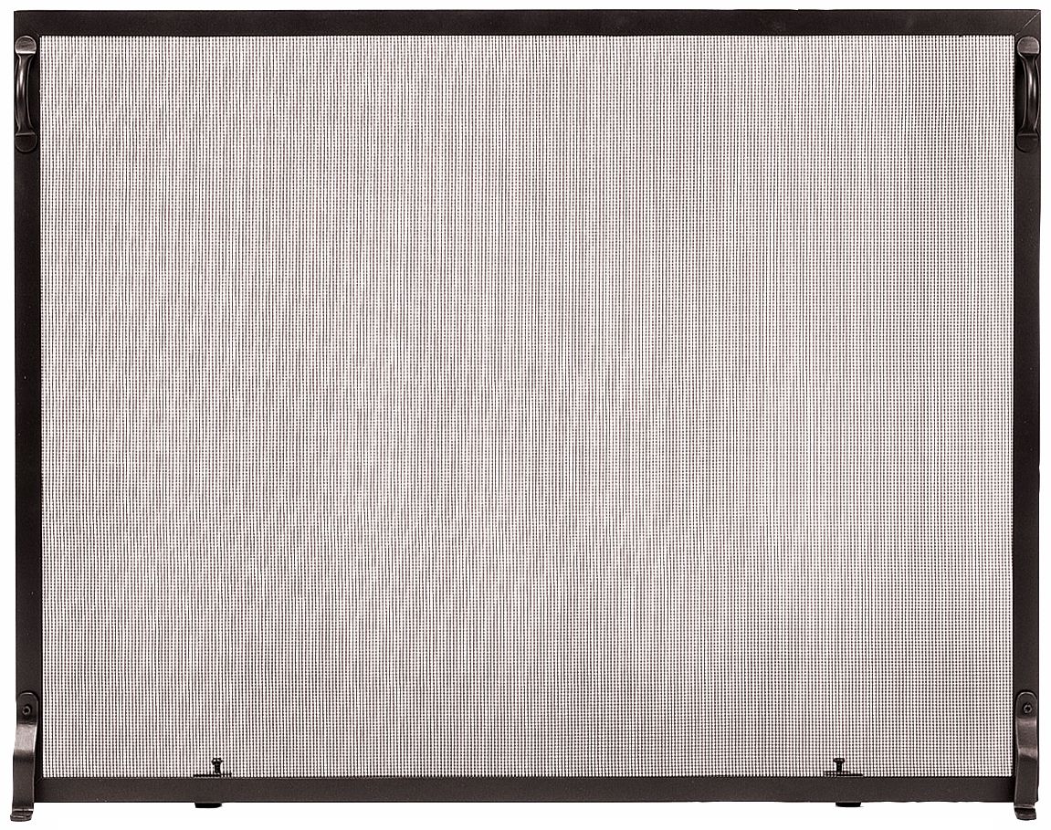 Colonial Graphite 38" Wide Flat Fireplace Screen