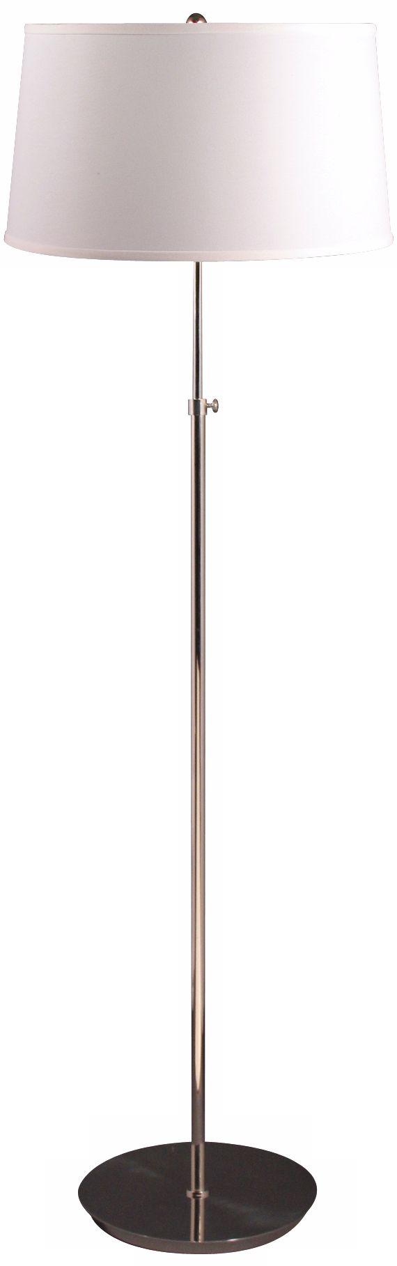 Lesley Polished Nickel and White Shade Adjustable Floor Lamp