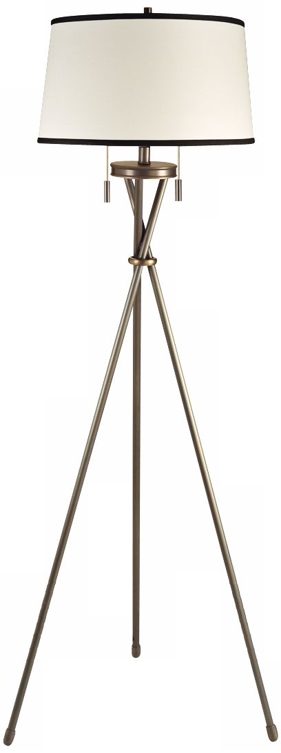 Eastman Mission Bronze with Cream Shade Tripod Floor Lamp