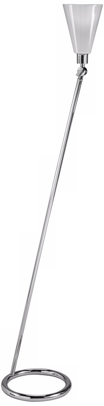 Ferillo Polished Nickel and Glass Torchiere Floor Lamp