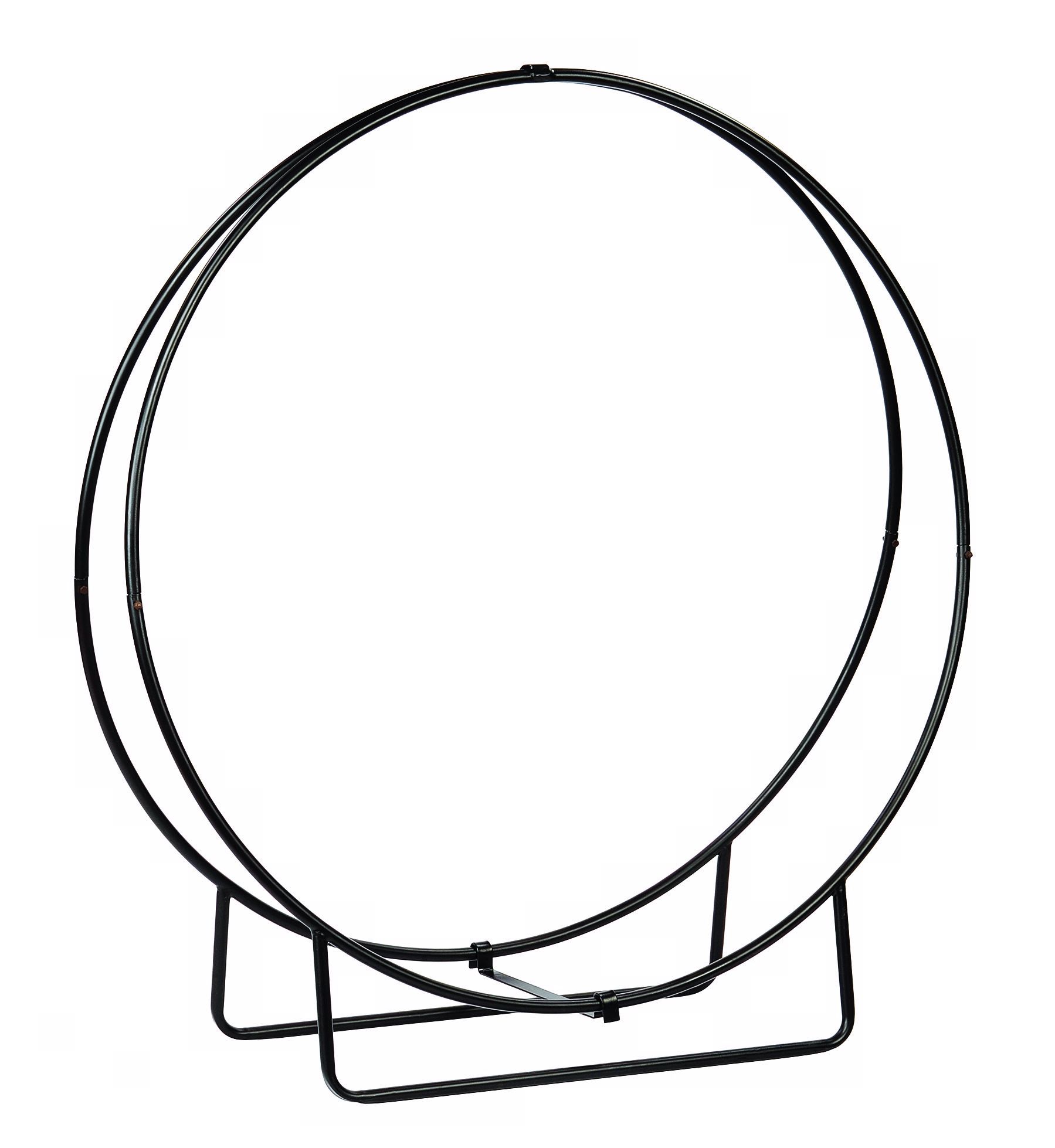 Wrought Iron 48" Round Hoop Fireplace Log Holder