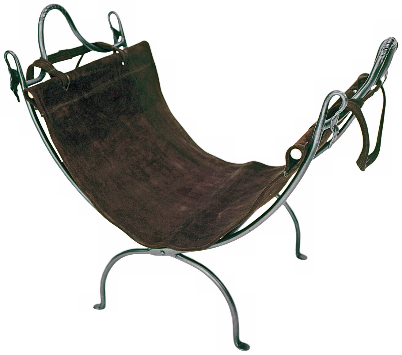 Leaf End Suede Log Carrier and Stand