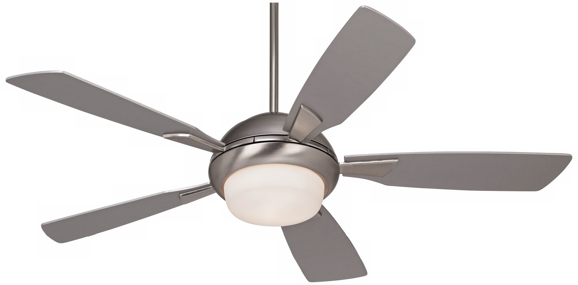 54" Possini Euro Cobalt Brushed Steel Ceiling Fan with Light