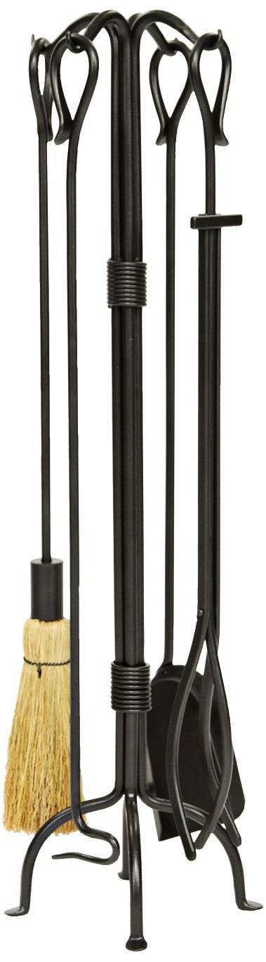 Country Classic 4-Piece Wrought Iron Fireplace Tool Set