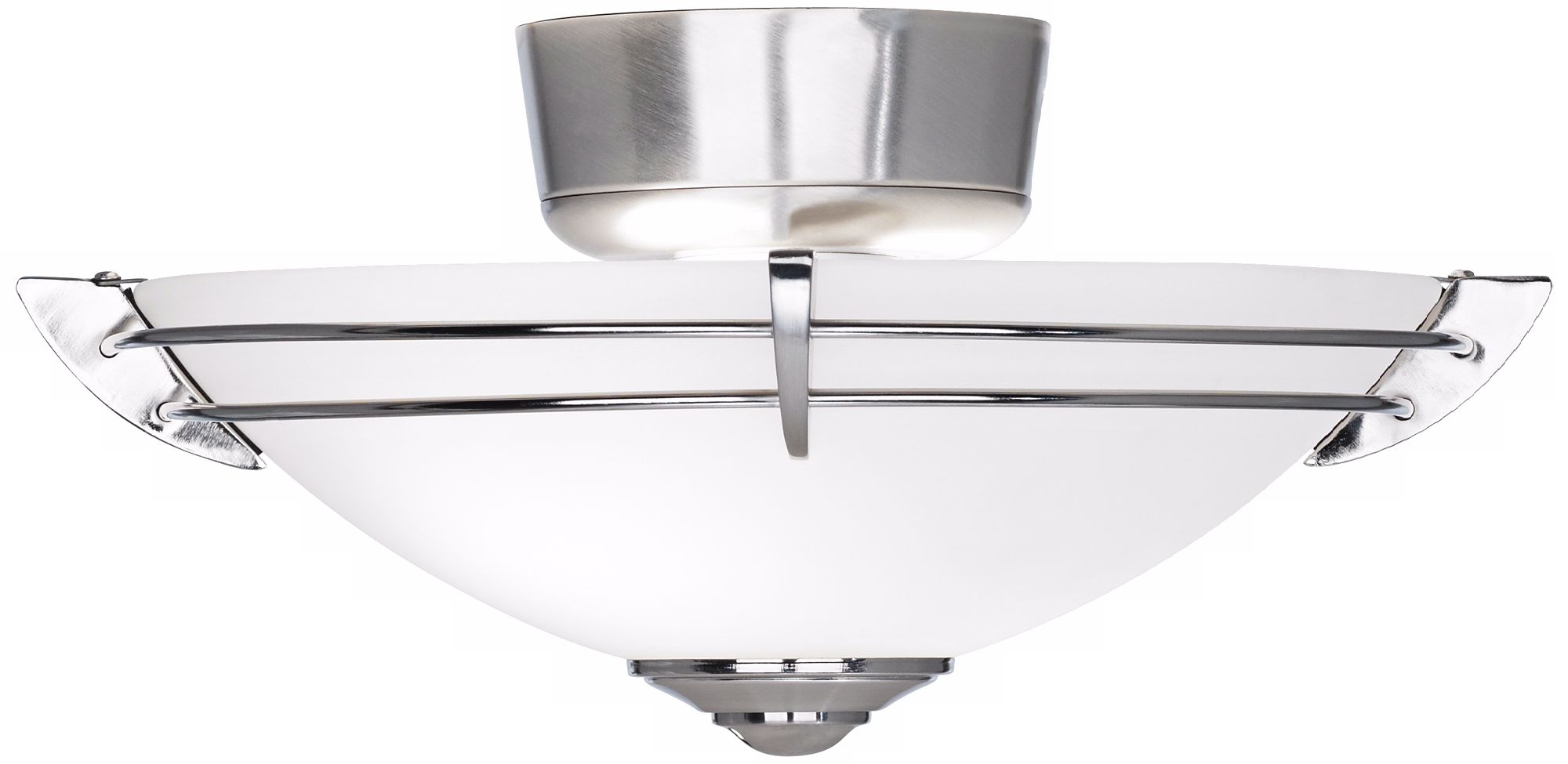 Brushed Nickel Frosted Glass Ceiling Fan Light Kit
