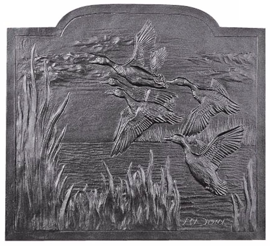 Migrating Ducks Fireplace Natural Cast Iron Fireback