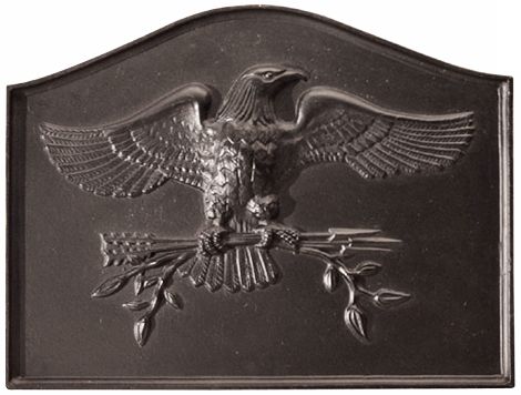 American Eagle Fireplace Natural Cast Iron Fireback