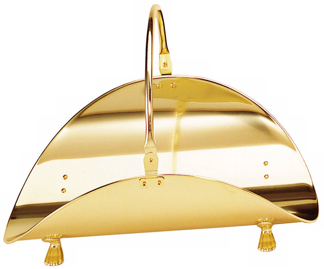 Brass-Plated Fireplace Log Basket