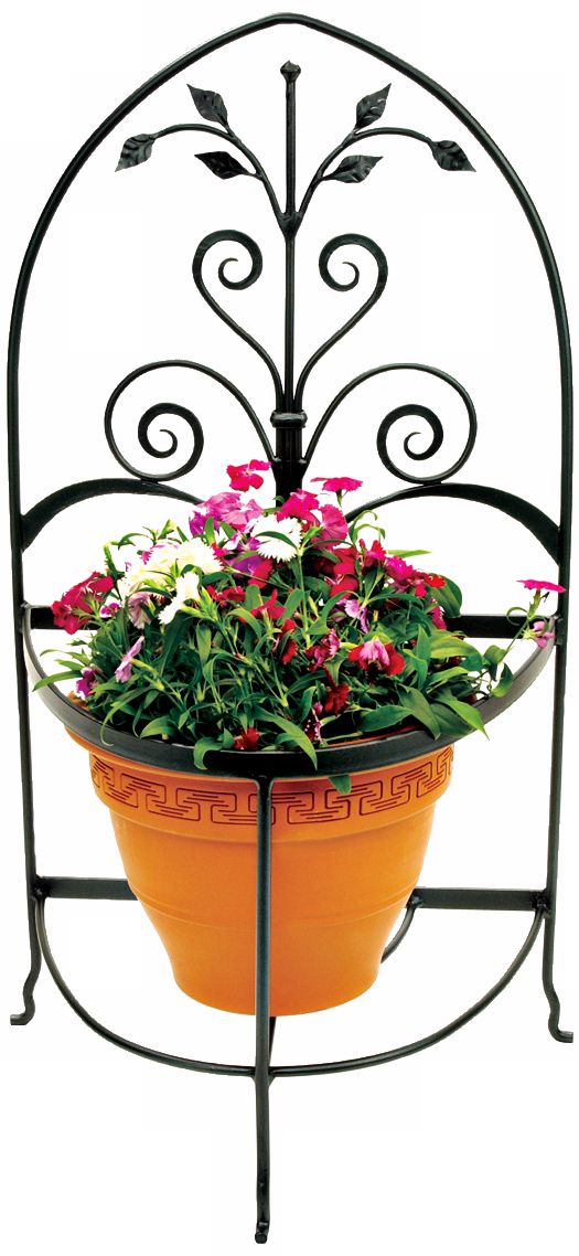 Posy Demilune Black Wrought Iron Plant Stand I