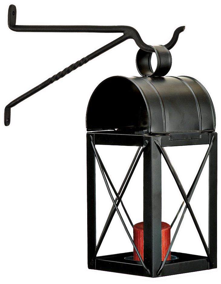 Travis Powder Coated Black Iron House Lantern Candle Holder