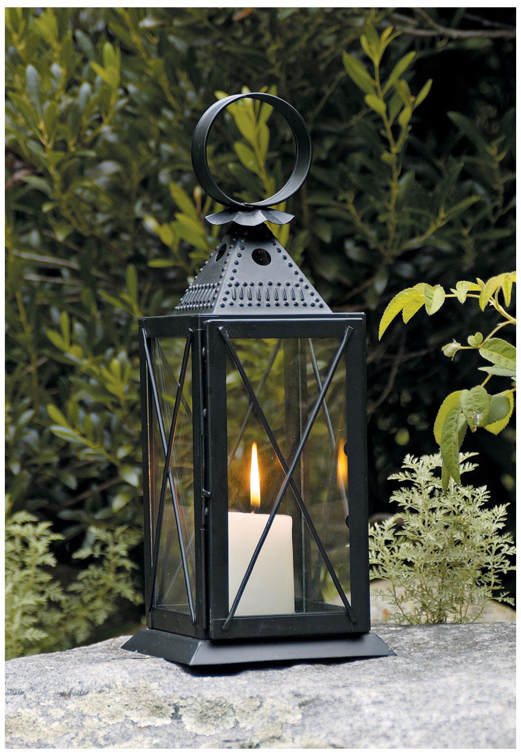 Raleigh Tavern Powder Coat Black Iron Lantern Candle Holder