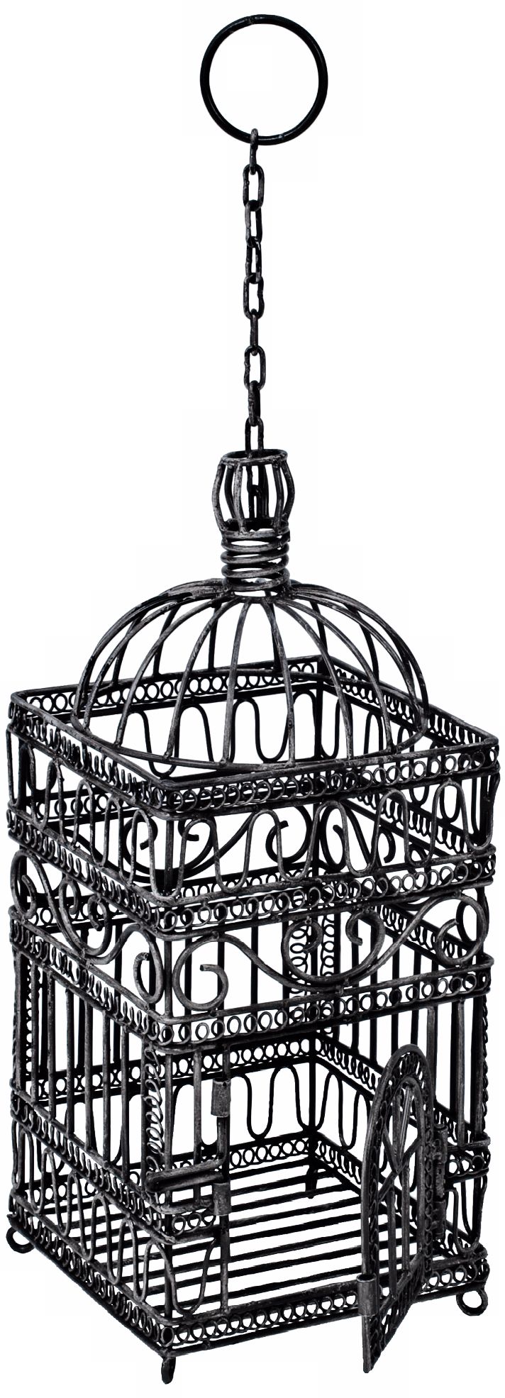 Steel Gray Powder Coated 18" High Victorian Bird Cage